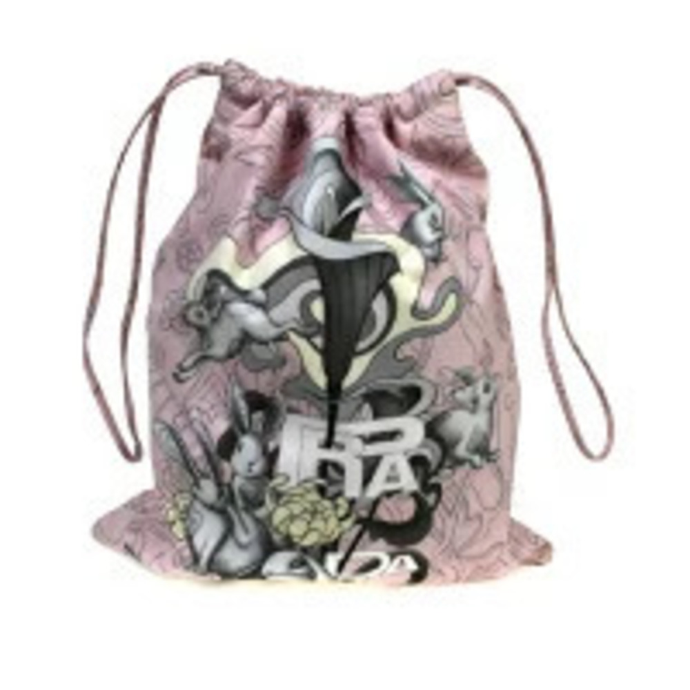 Prada Handbag drawstring Pouch Clutch rabbit pink canvas